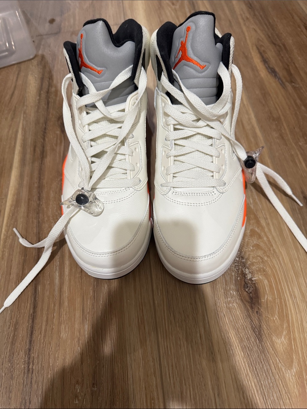 Air Jordan Retro 5 Sneakers mens 10 in White & Orange never worn. No box